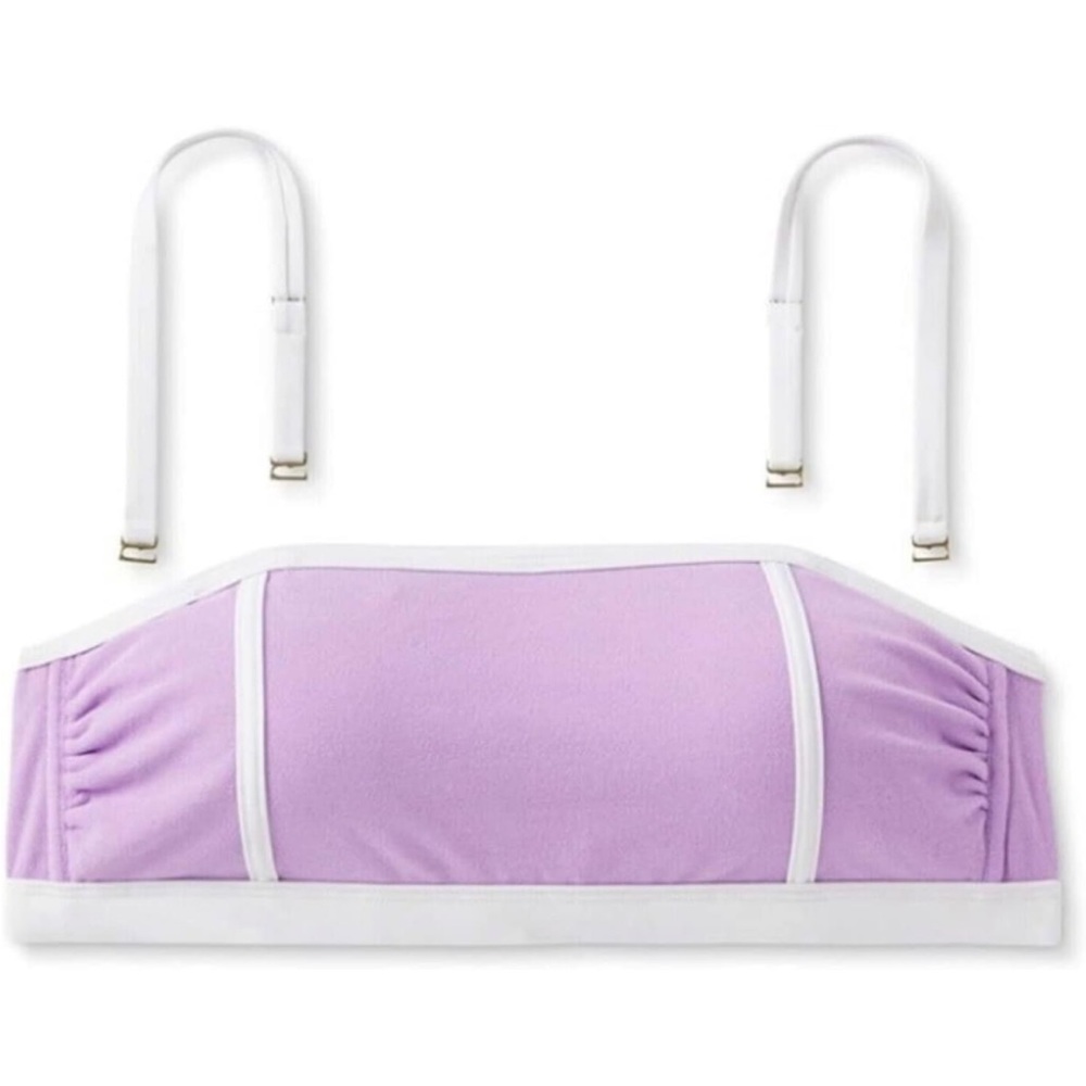 New purple bandeau bikini top w optional straps size 1X